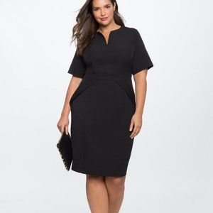 class black v neck sheath dress